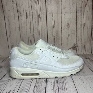 Nike Air Max 90 Triple White Wolf Running Walking Shoes CN8490-100 Mens Size 13